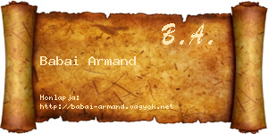 Babai Armand névjegykártya