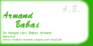 armand babai business card